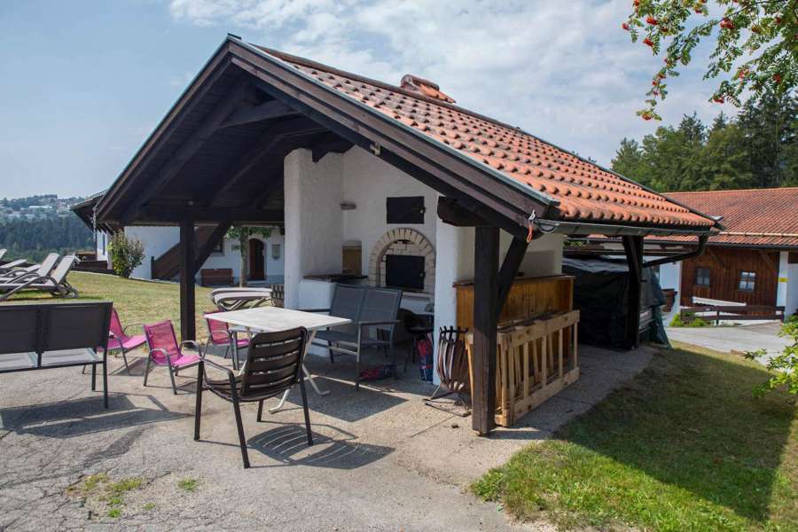 BBQ area next to the pool