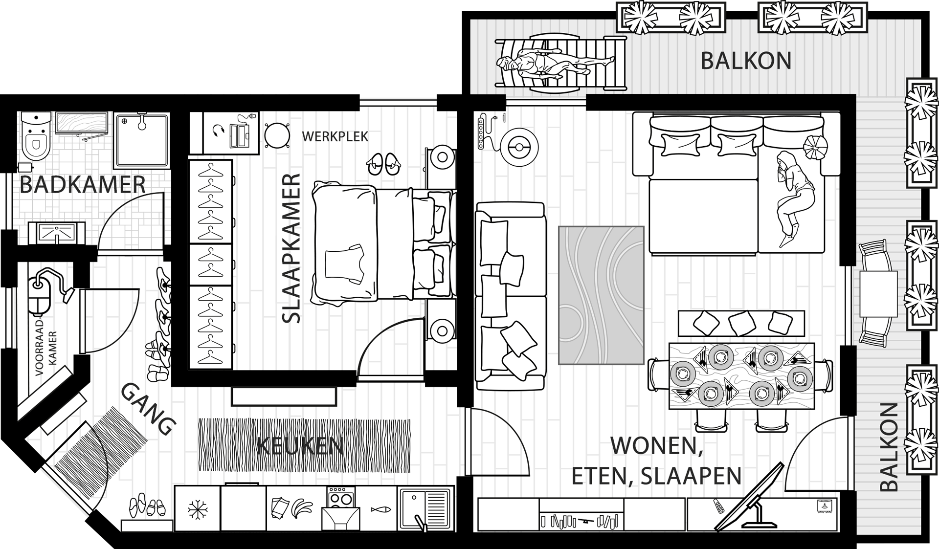 Plattegrond appartement Hauzenberg