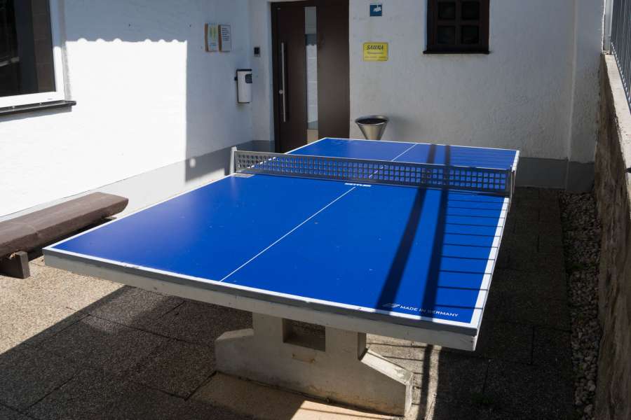 Table tennis at the entrance to the indoor pool