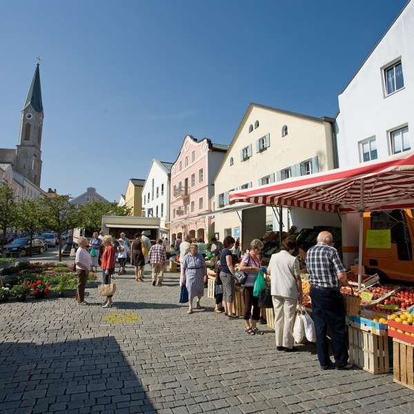 The market square in Waldkirchen in the Bavarian Forest