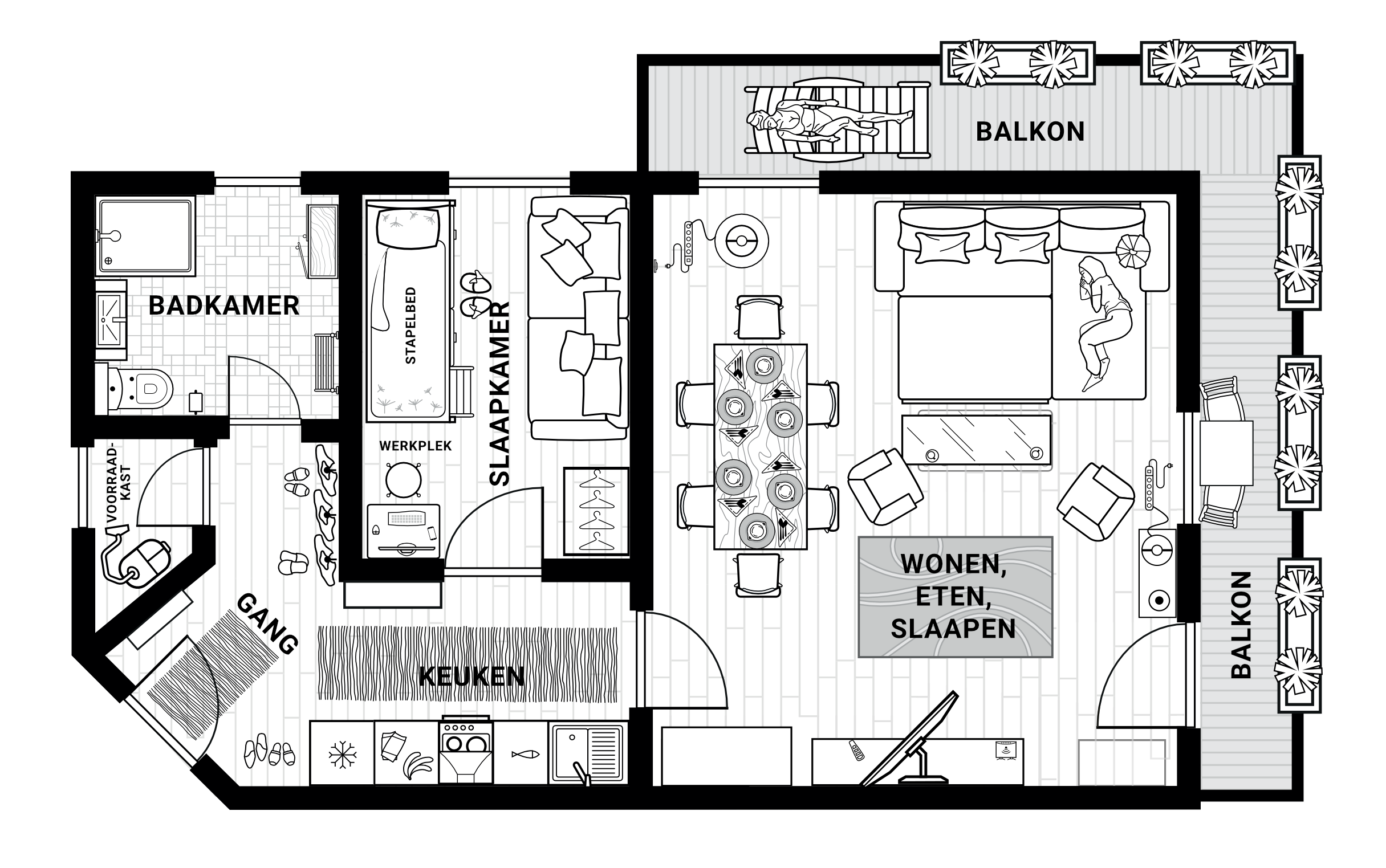 Plattegrond van vakantieappartement Hauzenberg